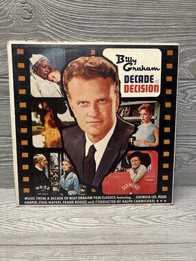 Billy Graham Decade of Decision LP Record 1957 Word Gospel 33RPM UNTESTED